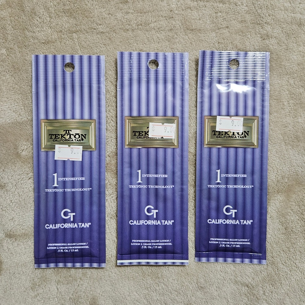 3 California Tan Tekton Step 1 Intensifier Tanning Lotion Packets 0.5oz Each